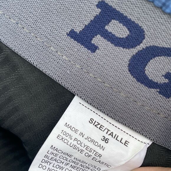 PGA TOUR Flat Front Printed Seersucker Short Sz 36 Tropical Leaf Ensign - Picture 10 of 12